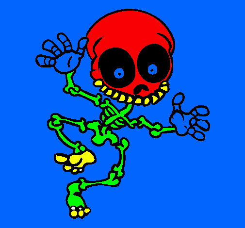 Dibujo Esqueleto contento 2 pintado por verbalkin