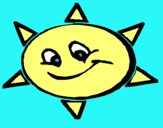 Dibujo Sol sonriente pintado por trins
