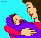 Dibujo Madre con su bebe II pintado por sirenia179