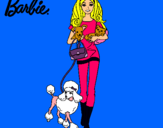 Dibujo Barbie con sus mascotas pintado por camilita123