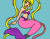 Dibujo Sirena con perlas pintado por berta123