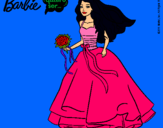 Dibujo Barbie vestida de novia pintado por itziarlinda