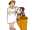 Dibujo Enfermera y niño pintado por VERONIKITA