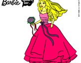 Dibujo Barbie vestida de novia pintado por macal