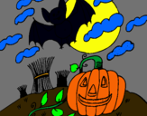 Dibujo Paisaje de Halloween pintado por nemo