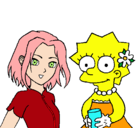 Dibujo Sakura y Lisa pintado por carla24187