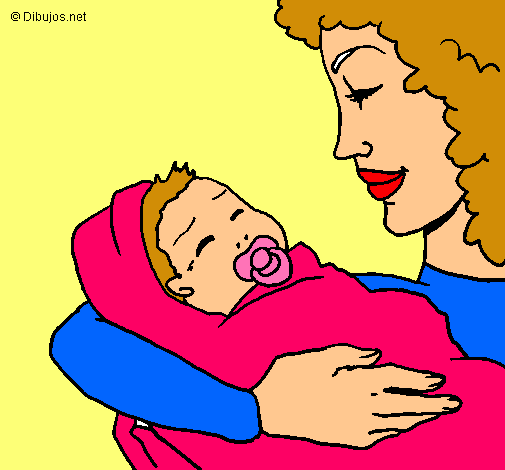 Dibujo Madre con su bebe II pintado por ANGELA7