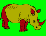 Dibujo Rinoceronte pintado por afryca