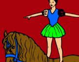 Dibujo Trapecista encima de caballo pintado por ivitrini