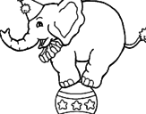 Dibujo Elefante encima de una pelota pintado por Crytius