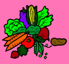 Dibujo verduras pintado por Fefingui 