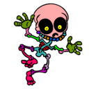 Dibujo Esqueleto contento 2 pintado por erias