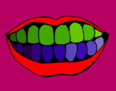 Dibujo Boca y dientes pintado por RocioAnto
