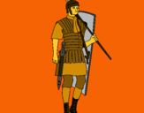 Dibujo Soldado romano pintado por escudo