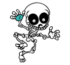 Dibujo Esqueleto contento 2 pintado por maricelela