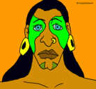 Dibujo Hombre maya pintado por negroculiao