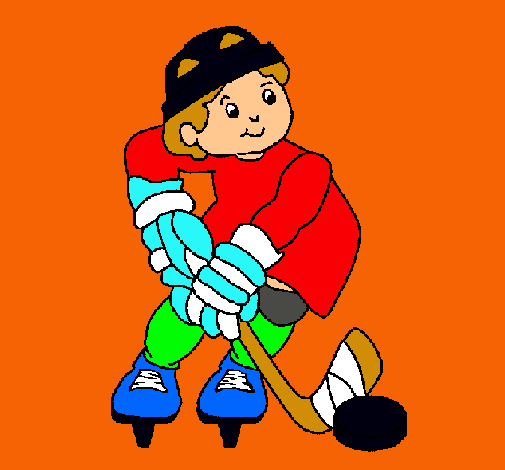 Niño jugando a hockey