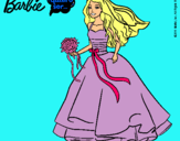 Dibujo Barbie vestida de novia pintado por pitbol