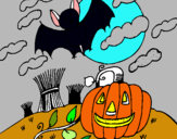 Dibujo Paisaje de Halloween pintado por d3294