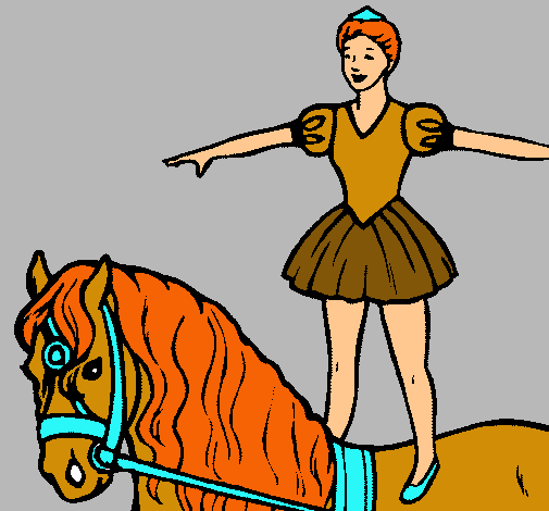 Dibujo Trapecista encima de caballo pintado por diego0