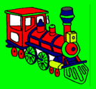 Dibujo Tren pintado por bodoque