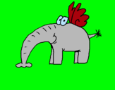 Dibujo Elefante con alas pintado por arturoloren