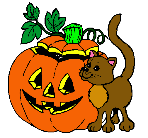 Calabaza y gato