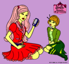 Dibujo Barbie con el teléfono móvil pintado por wwwwwww