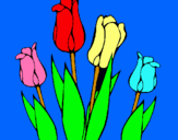 Dibujo Tulipanes pintado por tous