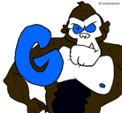 Dibujo Gorila pintado por mocke