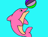 Dibujo Delfín jugando con una pelota pintado por greisy