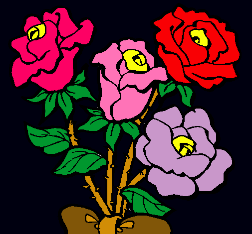 Dibujo Ramo de rosas pintado por 2284