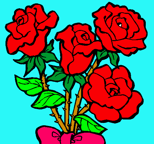 Dibujo Ramo de rosas pintado por catire