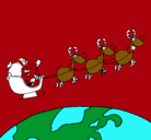 Dibujo Papa Noel repartiendo regalos 3 pintado por pijita