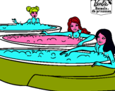 Dibujo Barbie y sus amigas en el jacuzzi pintado por parceriwuafer