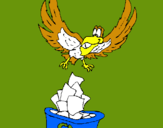 Dibujo Águila reciclando pintado por usuar