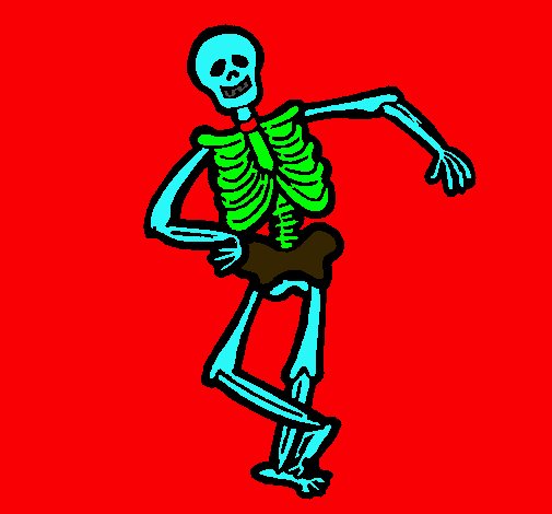 Dibujo Esqueleto contento pintado por minxu