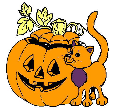 Calabaza y gato