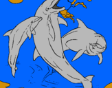 Dibujo Delfines jugando pintado por l1l1l1l1l1