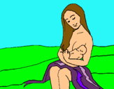 Dibujo Madre con su bebe pintado por ALISONDONNA
