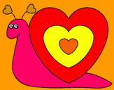 Dibujo Caracol corazón pintado por jhoiet