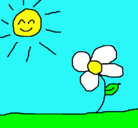 Dibujo Sol y flor 2 pintado por Nereatxu 