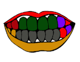 Dibujo Boca y dientes pintado por mono123