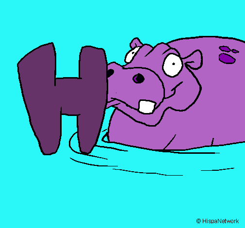 Dibujo Hipopótamo pintado por Roochaah_C