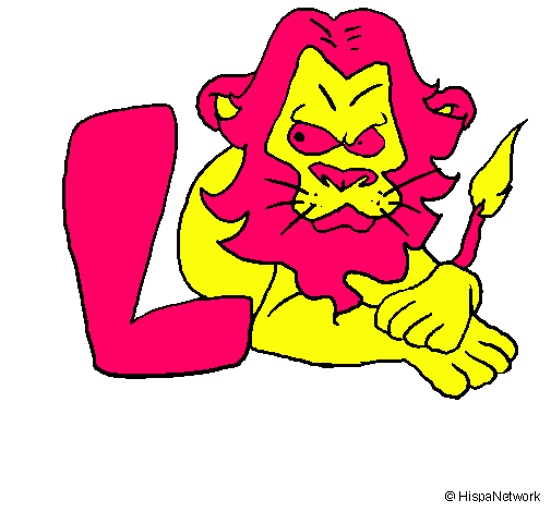 Dibujo León pintado por lidia_6