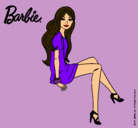 Dibujo Barbie sentada pintado por supererika