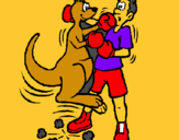 Dibujo Canguro boxeador pintado por jann 
