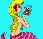 Dibujo Sirena y perla pintado por Mirita