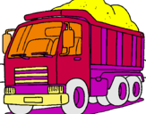 Dibujo Camión de carga pintado por volqueta