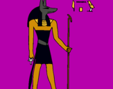 Dibujo Anubis pintado por abbi